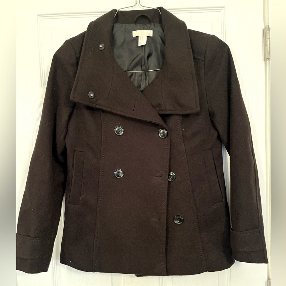 H&M Pea Coat size 10 Black